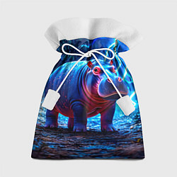 Мешок для подарков Бегемот в разрядах молний, цвет: 3D-принт