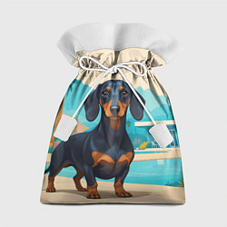 Мешок для подарков Такса и пальма, цвет: 3D-принт