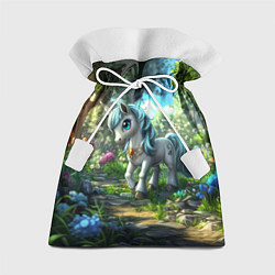 Мешок для подарков Единорожка в дневном лесу, цвет: 3D-принт