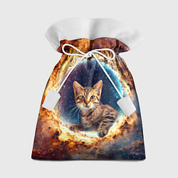 Мешок для подарков Сингапурская кошка в космосе, цвет: 3D-принт
