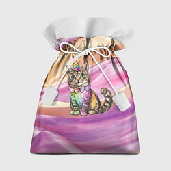 Мешок для подарков Котенок в костюме единорога, цвет: 3D-принт