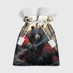 Мешок для подарков Медведь самурай, цвет: 3D-принт