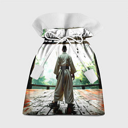 Мешок для подарков Боец айкидо в Японии, цвет: 3D-принт