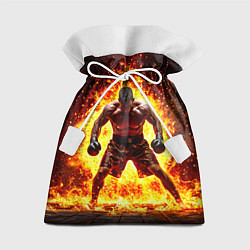 Мешок для подарков Боксер в огне, цвет: 3D-принт