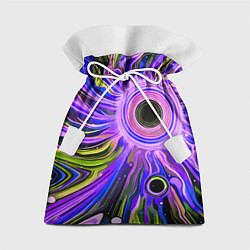 Мешок для подарков Абстрактный неоновый космос - чёрная дыра, цвет: 3D-принт
