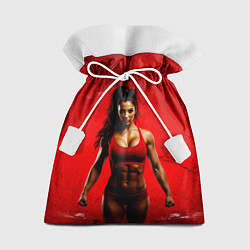 Мешок для подарков Фитоняшка в красном, цвет: 3D-принт