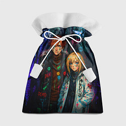 Мешок для подарков Люмин и Тарталья потеки краски, цвет: 3D-принт