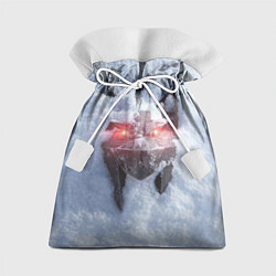 Мешок для подарков Медальон школы рыси в снегу, цвет: 3D-принт