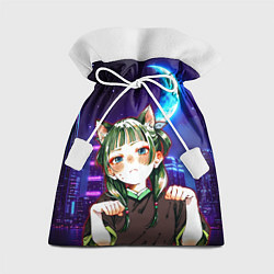 Мешок для подарков Ночной неон и кошечка МаоМао - Монолог Фармацевта, цвет: 3D-принт