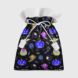 Мешок для подарков Halloween blue black pumpkin, цвет: 3D-принт