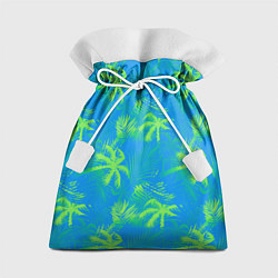 Мешок для подарков Palm light green light blue, цвет: 3D-принт