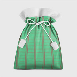 Мешок для подарков Color green cage brown stripes, цвет: 3D-принт