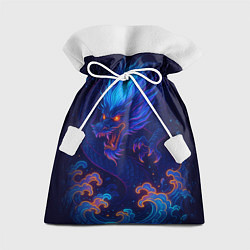 Подарочный мешок Неоновый дракон - нейроарт