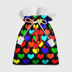 Мешок для подарков Doom love pixel pattern, цвет: 3D-принт