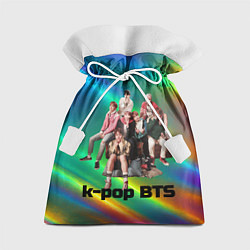 Мешок для подарков BTS радужный блестящий фон, цвет: 3D-принт