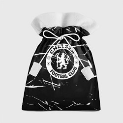 Мешок для подарков Челси штрихи красок белые, цвет: 3D-принт