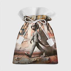 Мешок для подарков Пришелец в костюме в полосочку, цвет: 3D-принт