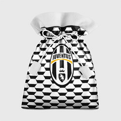 Мешок для подарков Juventus геометрия черно белая, цвет: 3D-принт