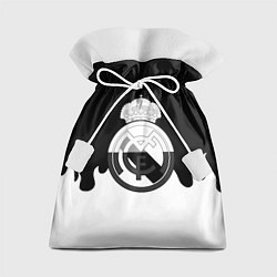 Мешок для подарков Реал Мадрид огонь белый, цвет: 3D-принт