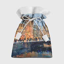 Мешок для подарков Снежный вечер в Питере, цвет: 3D-принт