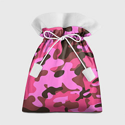 Мешок для подарков Камуфляж: розовый/коричневый, цвет: 3D-принт