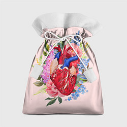 Мешок для подарков Цветочное сердце, цвет: 3D-принт