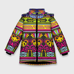 Куртка зимняя для девочки Мексика, цвет: 3D-черный