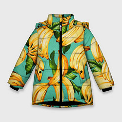 Куртка зимняя для девочки Банан, цвет: 3D-черный