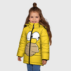 Куртка зимняя для девочки Лицо Гомера, цвет: 3D-светло-серый — фото 2