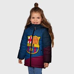 Куртка зимняя для девочки FCB Barcelona, цвет: 3D-черный — фото 2