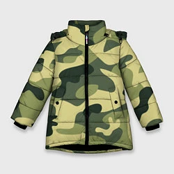 Зимняя куртка для девочки Камуфляж: зеленый/хаки