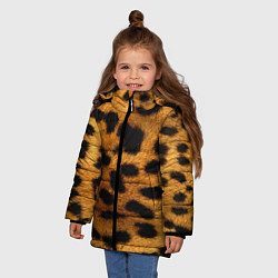 Куртка зимняя для девочки Шкура леопарда, цвет: 3D-черный — фото 2