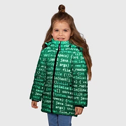 Куртка зимняя для девочки Программирование 8, цвет: 3D-светло-серый — фото 2