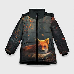 Зимняя куртка для девочки Лисица в лесу