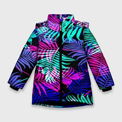 Куртка зимняя для девочки Hawaii ?, цвет: 3D-черный