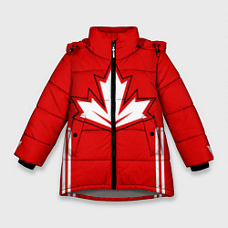 Куртка зимняя для девочки Сборная Канады: домашняя форма, цвет: 3D-светло-серый
