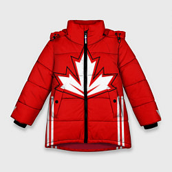 Куртка зимняя для девочки Сборная Канады: домашняя форма, цвет: 3D-красный