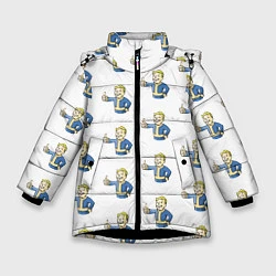 Куртка зимняя для девочки Fallout Pattern, цвет: 3D-черный