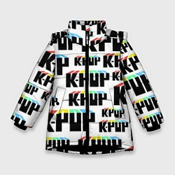 Куртка зимняя для девочки K-pop Pattern, цвет: 3D-черный