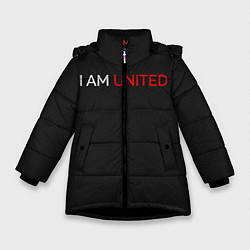 Куртка зимняя для девочки Manchester United team, цвет: 3D-черный