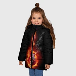 Куртка зимняя для девочки Огония страсти, цвет: 3D-черный — фото 2