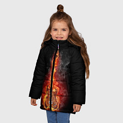 Куртка зимняя для девочки Адская гитара, цвет: 3D-черный — фото 2