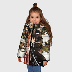 Куртка зимняя для девочки Мастера меча, цвет: 3D-черный — фото 2