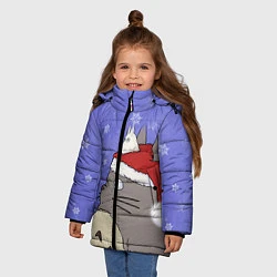 Куртка зимняя для девочки Тоторо и снег, цвет: 3D-светло-серый — фото 2