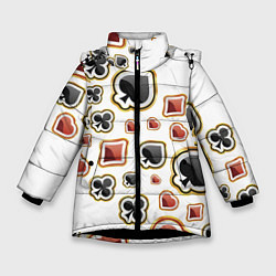 Куртка зимняя для девочки World Poker, цвет: 3D-черный
