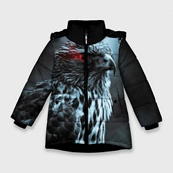 Куртка зимняя для девочки Ночной орёл, цвет: 3D-черный