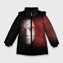 Куртка зимняя для девочки Мистер робот 2, цвет: 3D-черный