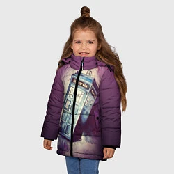 Куртка зимняя для девочки Перемещение во времени, цвет: 3D-черный — фото 2