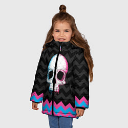 Куртка зимняя для девочки Colored Skull, цвет: 3D-черный — фото 2