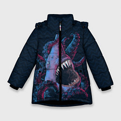 Куртка зимняя для девочки Underwater Fight, цвет: 3D-черный